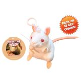 White Lab Mouse Key Chain 12 Pack