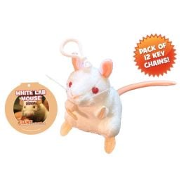 GIANTmicrobes White Lab Mouse plush key chain 12 pack